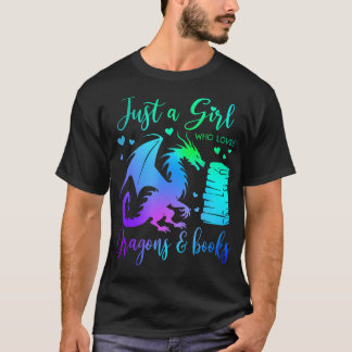 Gewoon een meisje dat van draken en boeken houdt D T-shirt
