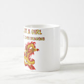 Gewoon een meisje dat van draken houdt, schattig o koffiemok (Voorkant rechts)