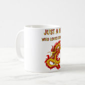 Gewoon een meisje dat van draken houdt, schattig o koffiemok (Voorkant links)