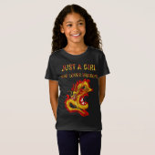 Gewoon een meisje dat van draken houdt, schattig o t-shirt (Voorkant volledig)