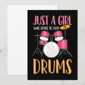 Gewoon een meisje dat van drummen houdt kaart (Voorkant / Achterkant)