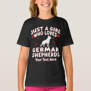 Gewoon een meisje dat van Duitse Herders houdt Aan T-shirt