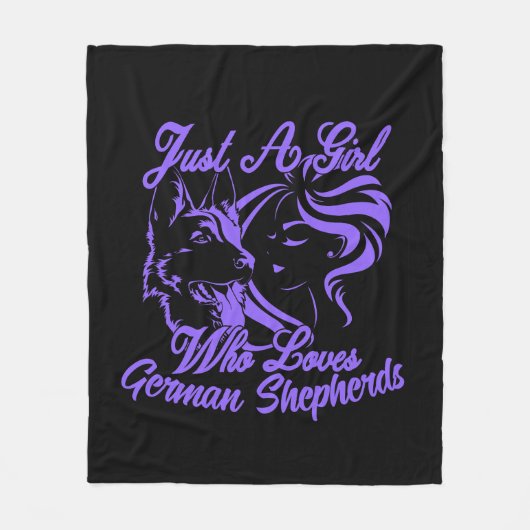 Gewoon een meisje dat van Duitse herders houdt Fleece Deken (Voorkant)