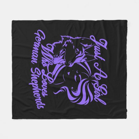 Gewoon een meisje dat van Duitse herders houdt Fleece Deken (Voorkant (Horizontaal))