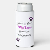 Gewoon een meisje dat van Duitse herders houdt Seltzer Blikjeskoeler (Seltzer Achterkant)