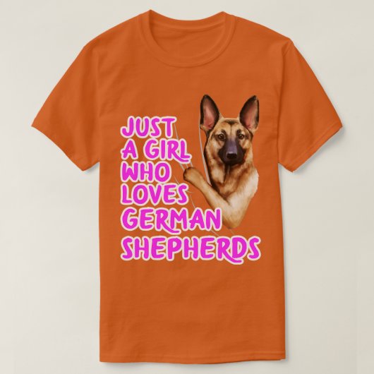 Gewoon een meisje dat van Duitse herders houdt T-shirt (Design voorkant)