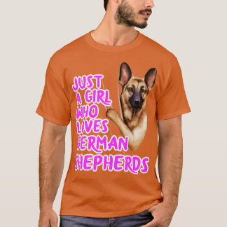 Gewoon een meisje dat van Duitse herders houdt T-shirt