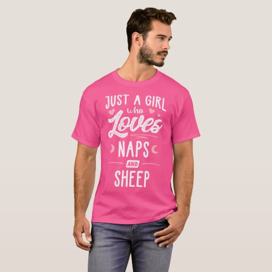 Gewoon een meisje dat van dutjes en schapenvrouwen t-shirt (Voorkant volledig)