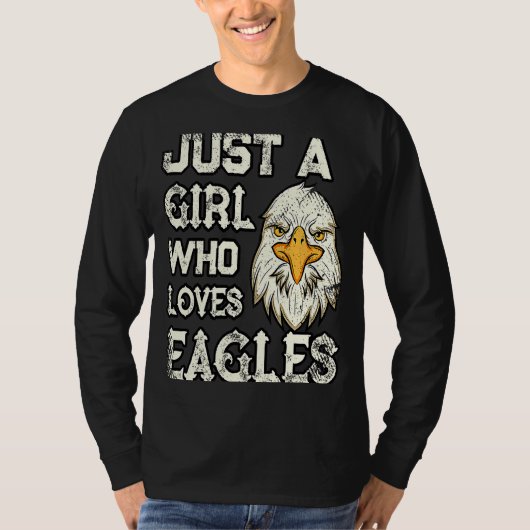 Gewoon een meisje dat van Eagles houdt T-shirt (Voorkant)