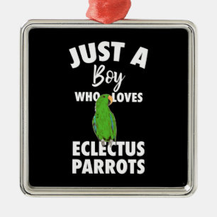 Gewoon een meisje dat van Eclectus Parrot houdt Metalen Ornament