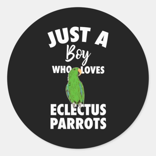 Gewoon een meisje dat van Eclectus Parrot houdt Ronde Sticker (Voorkant)