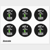 Gewoon een meisje dat van Eclectus Parrot houdt Ronde Sticker (Vel)