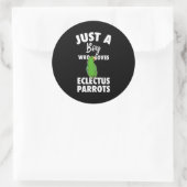 Gewoon een meisje dat van Eclectus Parrot houdt Ronde Sticker (Tas)