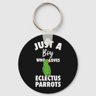 Gewoon een meisje dat van Eclectus Parrot houdt Sleutelhanger