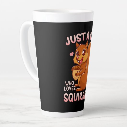 Gewoon een meisje dat van eekhoorns houdt latte mok (Linkerhoek)