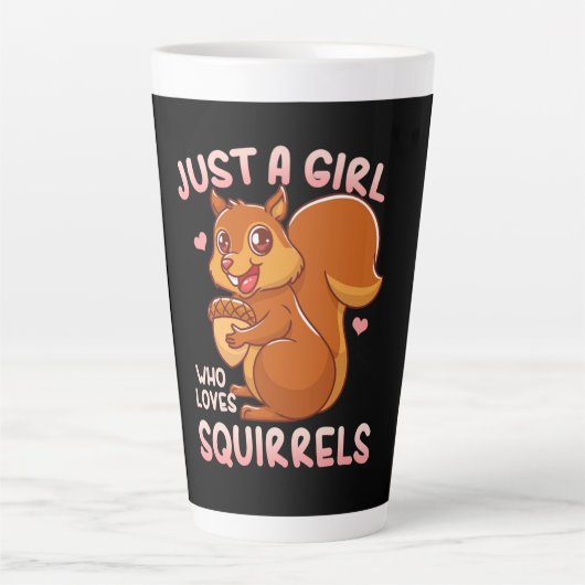 Gewoon een meisje dat van eekhoorns houdt latte mok (Voorkant)