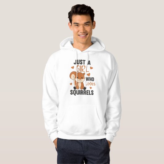 Gewoon een meisje dat van eekhoorntjes houdt hoodie (Voorkant volledig)
