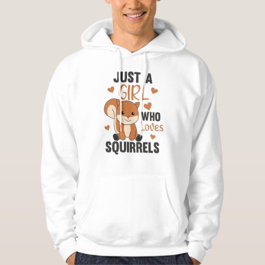 Gewoon een meisje dat van eekhoorntjes houdt hoodie (Voorkant)