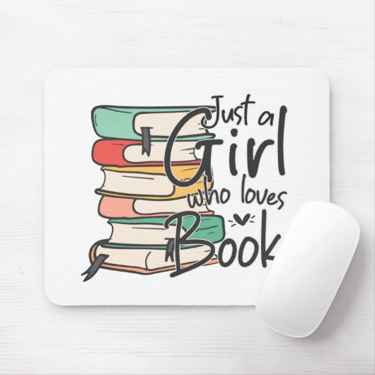Gewoon een meisje dat van een boekenspastel houdt muismat (Met muis)