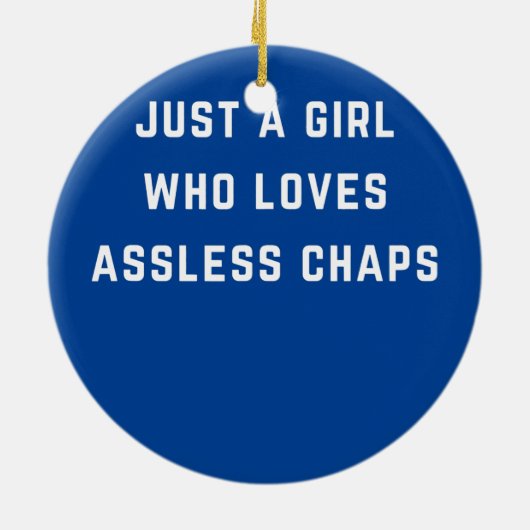 Gewoon een meisje dat van een ongebreidelde kapper keramisch ornament (Achterkant)