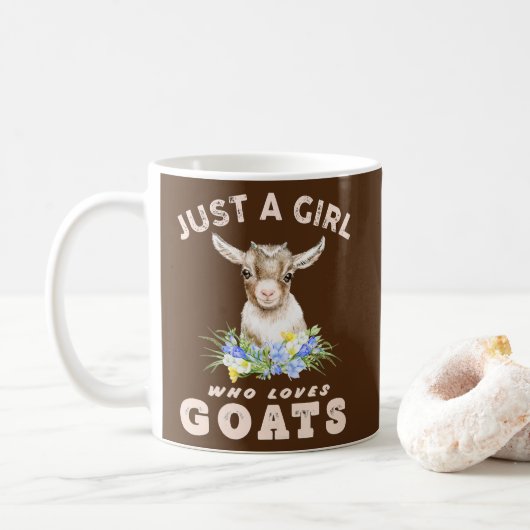 Gewoon een meisje dat van een schattige waterverf  koffiemok (Met donut)