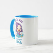 Gewoon een meisje dat van eend houdt mok (Voorkant links)