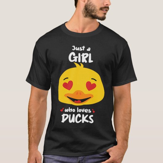 Gewoon een meisje dat van eenden eendjes houdt t-shirt (Voorkant)