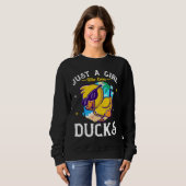 Gewoon een meisje dat van eenden houdt Cute Duck Trui (Voorkant volledig)