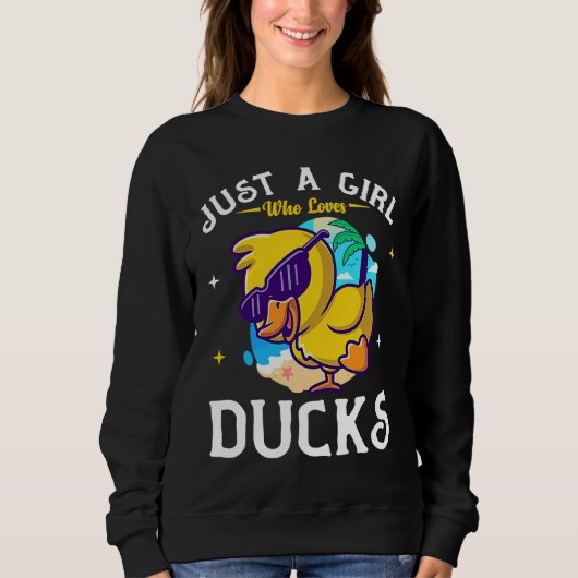 Gewoon een meisje dat van eenden houdt Cute Duck Trui (Voorkant)