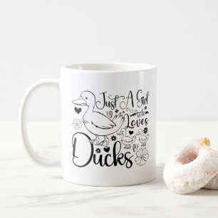 Gewoon een meisje dat van eenden houdt Schattige e Koffiemok