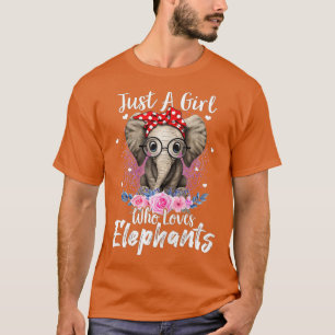 Gewoon een meisje dat van Elephants houdt, grappig T-shirt
