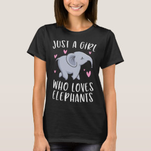 Gewoon een meisje dat van Elephants houdt, grappig T-shirt