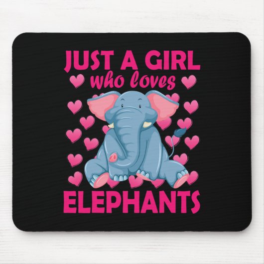 Gewoon een meisje dat van Elephants houdt Zoo Elep Muismat (Voorkant)