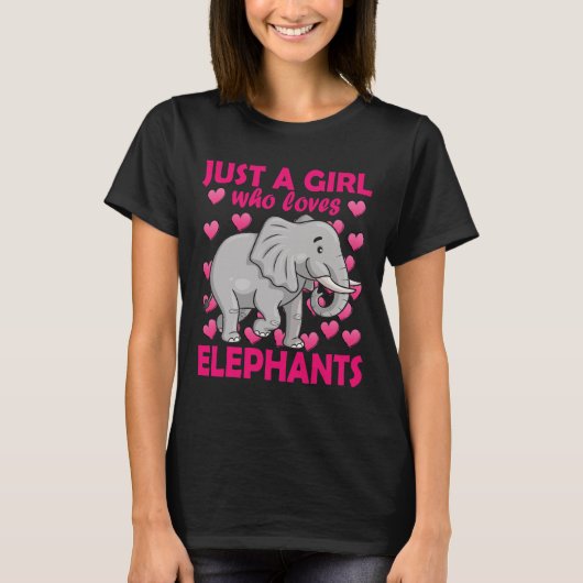 Gewoon een meisje dat van Elephants houdt Zoo Elep T-shirt (Voorkant)