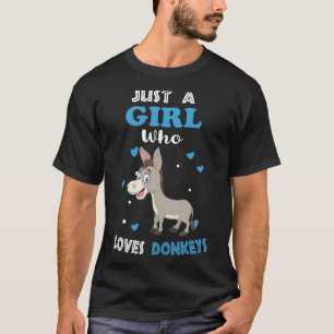 Gewoon een meisje dat van ezels houdt t-shirt