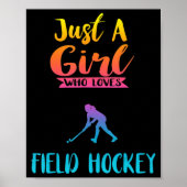 Gewoon een meisje dat van fieldhockey-fiets houdt poster (Voorkant)
