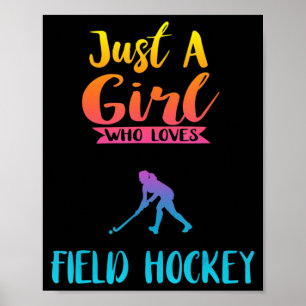 Gewoon een meisje dat van fieldhockey-fiets houdt  poster