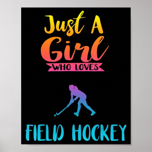 Gewoon een meisje dat van fieldhockey-fiets houdt poster (Voorkant)