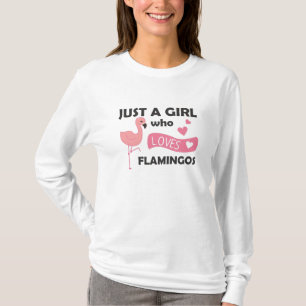 Gewoon een meisje dat van Flamingos Cute Animal ho T-shirt