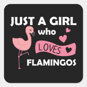 Gewoon een meisje dat van Flamingos Cute Animal ho Vierkante Sticker