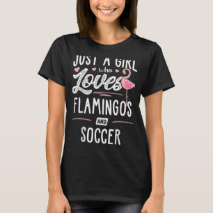 Gewoon een meisje dat van flamingos houdt en voetz t-shirt