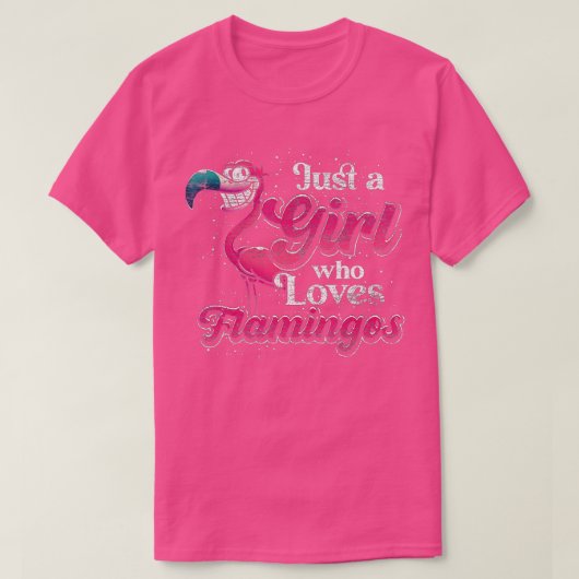 Gewoon een meisje dat van Flamingos Tropical Bird T-shirt (Design voorkant)