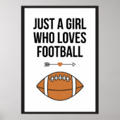 Gewoon een meisje dat van Football Sporty Athlete  Poster (Voorkant)