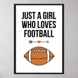 Gewoon een meisje dat van Football Sporty Athlete  Poster