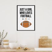 Gewoon een meisje dat van Football Sporty Athlete  Poster (Keuken)