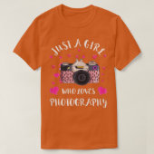 Gewoon een meisje dat van fotografie camera fotogr t-shirt (Design voorkant)