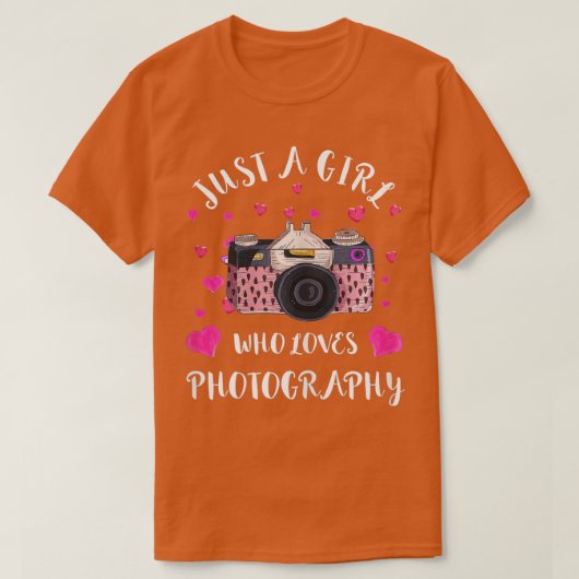Gewoon een meisje dat van fotografie camera fotogr t-shirt (Design voorkant)