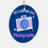 Gewoon een meisje dat van fotografie houdt keramisch ornament (Rechts)