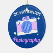 Gewoon een meisje dat van fotografie houdt keramisch ornament (Links)