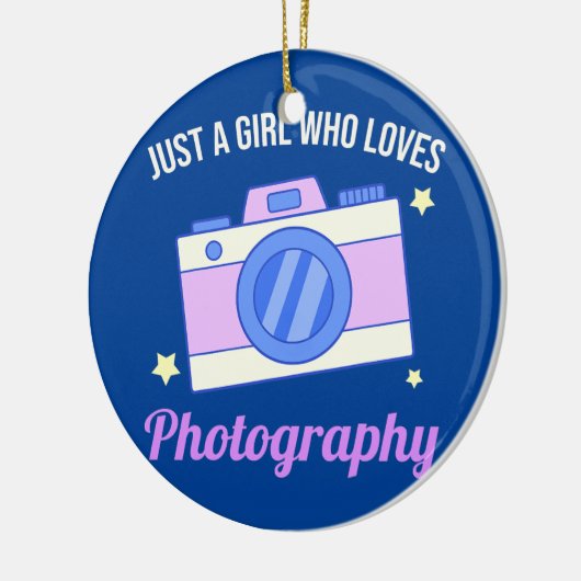 Gewoon een meisje dat van fotografie houdt keramisch ornament (Links)